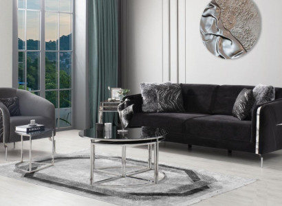 Modern Sofagarnitur 2 tlg Wohnzimmer Luxus Sofagarnitur 3+1 Sitzer Möbel